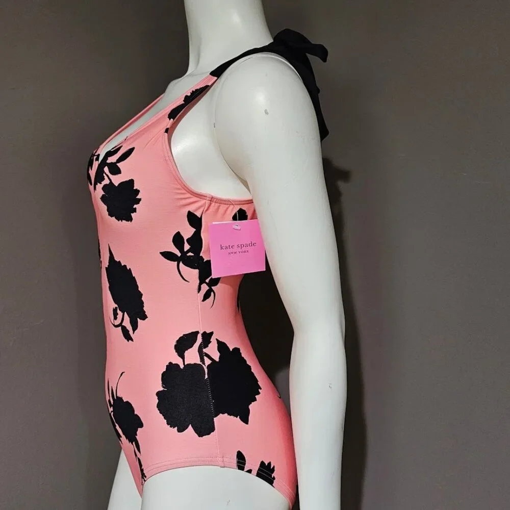 Kate Spade New York Printed Bow-Strap One-Piece Swimsuit